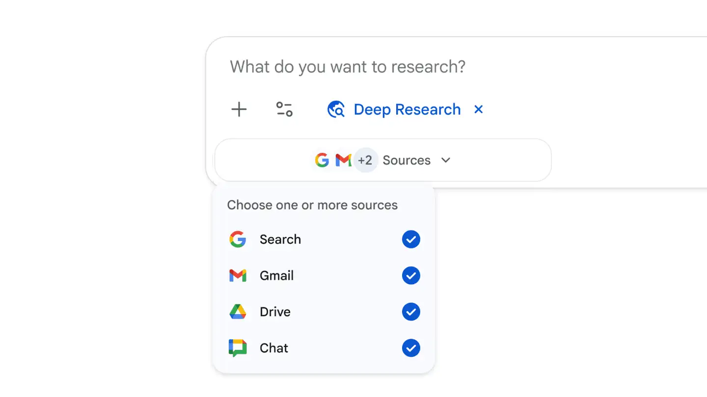 گوگل با Deep Research، هوش Gemini را در Gmail و Drive ادغام کرد! 🚀