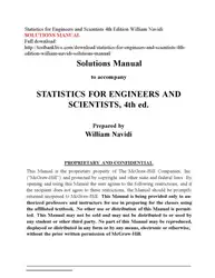 دانلود کتاب Statistics for Engineers and Scientists Solutions Manual