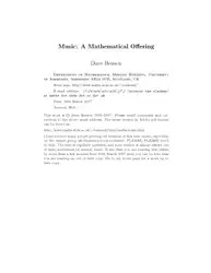 Music: A Mathematical... image