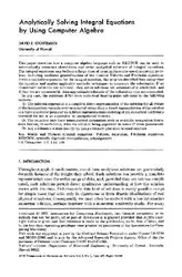 Solving integral equations... image