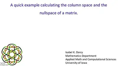 دانلود کتاب A quick example calculating the column space and the nullspace of a matrix