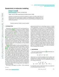 دانلود کتاب Quaternions in molecular modeling