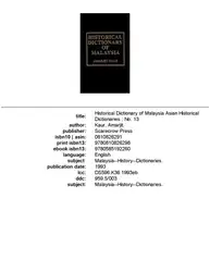 Historical Dictionary of... image