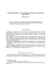 دانلود کتاب Decomposing large sparse systems of nonlinear equations