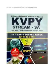 دانلود کتاب KVPY SA std 11 Physics Solutions 2007-2017 11 years of past papers Chapter wise Topic wise solved