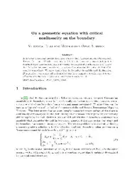 دانلود کتاب On a geometric equation with critical nonlinearity on the boundary