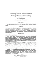 دانلود کتاب Existence of Solutions to the Displacement Problem for Quasistatic Viscoelasticity
