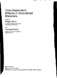 دانلود کتاب Time-Dependent Effects in Disordered Materials