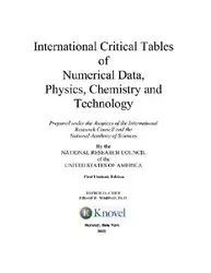 دانلود کتاب International Critical Tables of Numerical Data, Physics, Chemistry and Technology