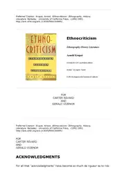 Ethnocriticism: Ethnography, History,... image