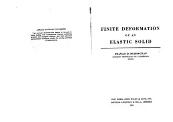 دانلود کتاب Finite deformation of an elastic solid (Applied mathematics series)