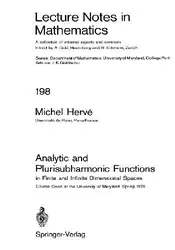 دانلود کتاب Analytic and Plurisubharmonic Functions in Finite and Infinite Dimensional Spaces
