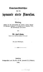 دانلود کتاب Gemeinverständliches über die sogenannte vierte Dimension. Vortrag, 1 gehalten bei dem Stiftungsfest des mathem. naturw. Vereins der technischen Hochschule in Stuttgart am 8. Dezember 1888; mit Erweiterungen und Citaten [Zitaten]