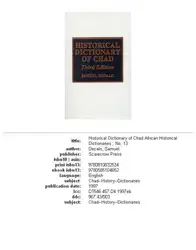 Historical Dictionary of... image