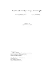 دانلود کتاب Rudiments de dynamique holomorphe