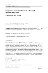 Conjectured inequalities for... image