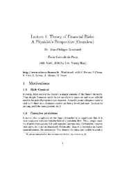 دانلود کتاب Theory of financial risk: a physicist's perspective
