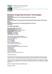 Biometric Image Discrimination... image