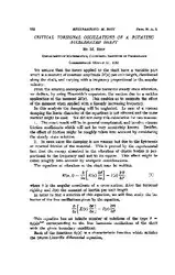 Critical Torsional Oscillations...