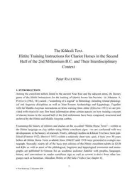 The Kikkuli Text.... image