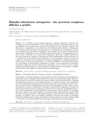 Maladies infectieuses émergentes... image