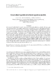 دانلود کتاب Generalized spatial structural equation models