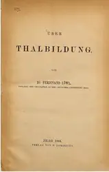 Über Thalbildung [Talbildung] image