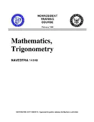 دانلود کتاب Mathematics, Trigonometry. NAVEDTRA 14140