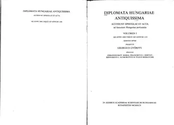 Diplomata Hungariae antiquissima:... image