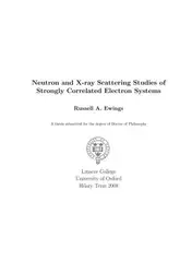 دانلود کتاب Neutron and X-ray Scattering Studies of Strongly Correlated Electron Systems