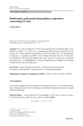 Multivariate polynomial interpolation:... image