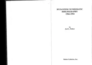 Byzantine numismatic bibliography,... image