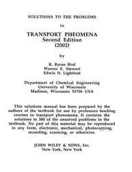 دانلود کتاب Solutions to the Problems in Transport Phenomena