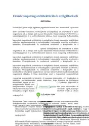 دانلود کتاب Cloud computing architektúrák és szolgáltatások