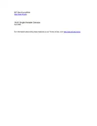 دانلود کتاب Single Variable Calculus: Lecture Notes