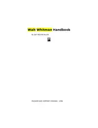Walt Whitman Handbook... image