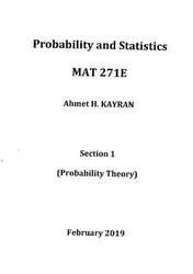 دانلود کتاب MAT 271E - Probability and Statistics Notes